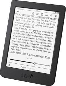tolino page 2: Text mit Menüleisten