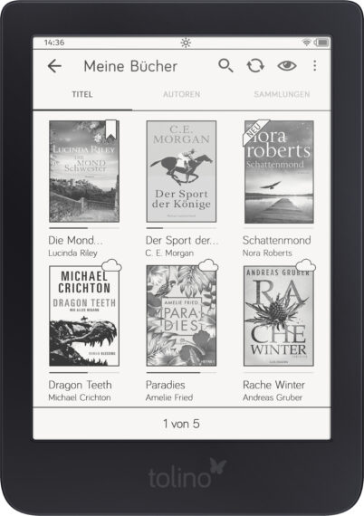 tolino shine 3: Bibliotheksansicht